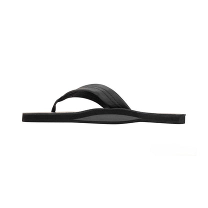 Rainbow Sandals Men's Classic Leather Single Layer Wide Strap Black Flip Flop 4