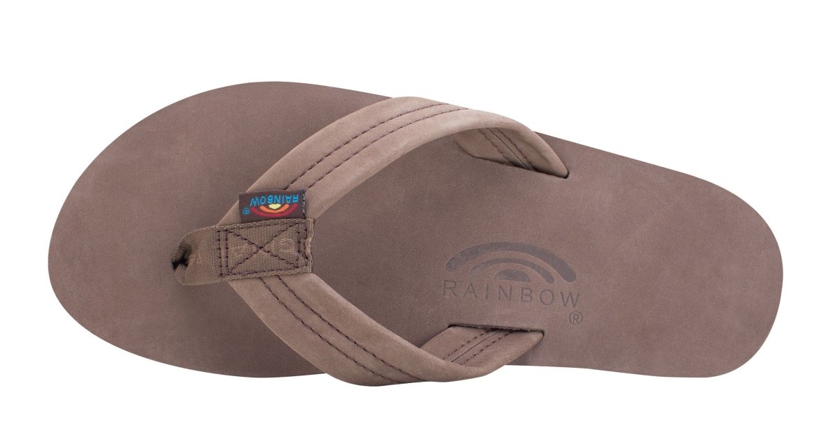 Rainbow Sandals Men's Leather Double Layer Wide Strap Espresso Flip Flop - Men's SandalRainbow Sandals