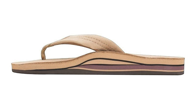 Rainbow Sandals Men's Leather Double Layer Wide Strap Leather Flip Flop - Sierra Brown 2