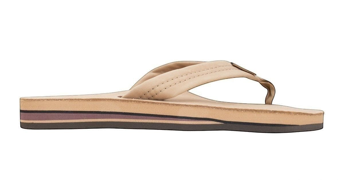 Rainbow Sandals Men's Leather Double Layer Wide Strap Leather Flip Flop - Sierra Brown 4