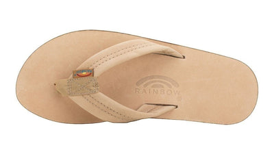 Rainbow Sandals Men's Leather Double Layer Wide Strap Leather Flip Flop - Sierra Brown 3