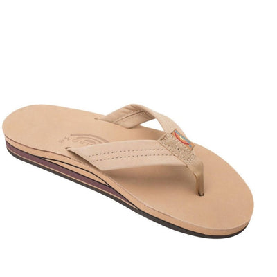 Rainbow Sandals Men's Leather Double Layer Wide Strap Sierra Brown Flip Flop 1