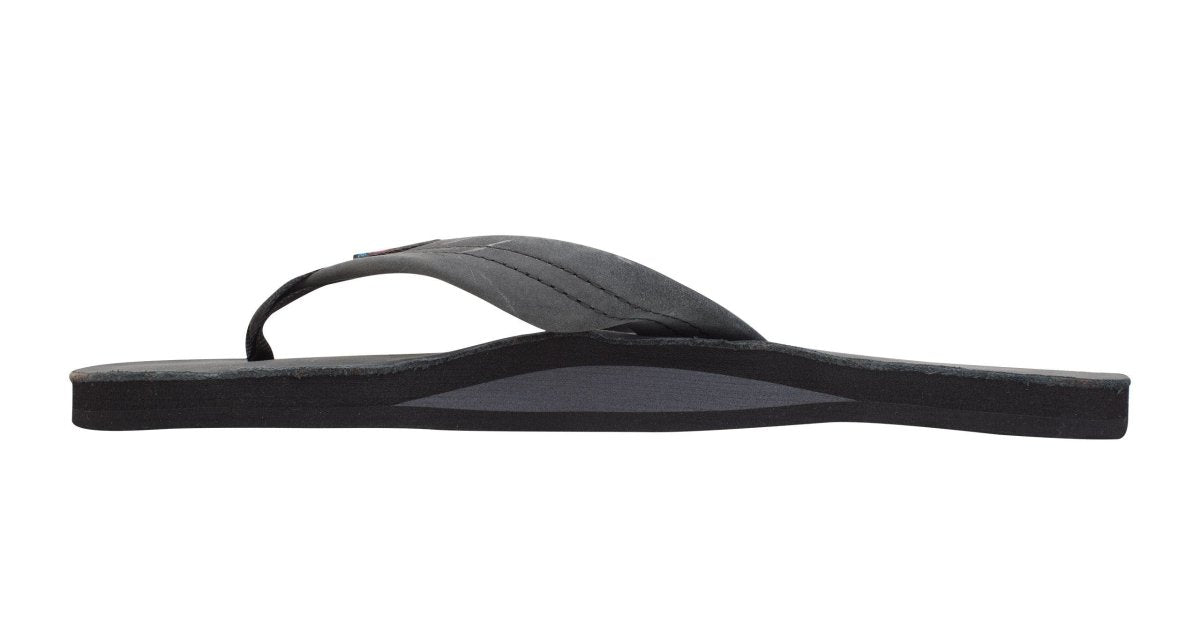 Rainbow Sandals Men's Leather Single Layer Wide Strap Black Flip Flop - Men's SandalRainbow Sandals