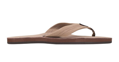 Rainbow Sandals Men's Leather Single Layer Wide Strap Arch Support - Dark Brown 3