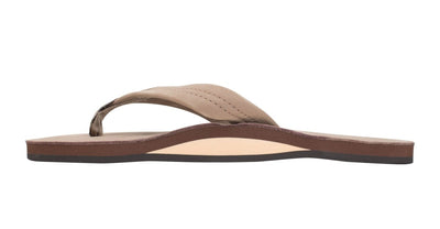 Rainbow Sandals Men's Leather Single Layer Wide Strap Arch Support - Dark Brown 2