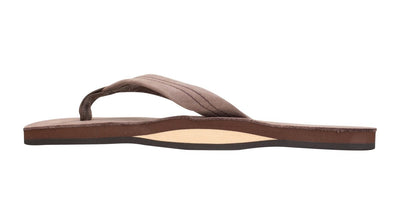 Rainbow Sandals Men's Leather Single Layer Wide Strap Arch Support - Expresso 3