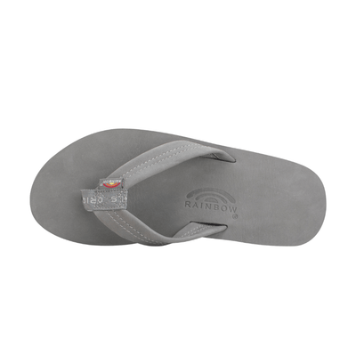 Rainbow Sandals Men's Premier Leather Double Layer Grey Wide Strap Sandal 4