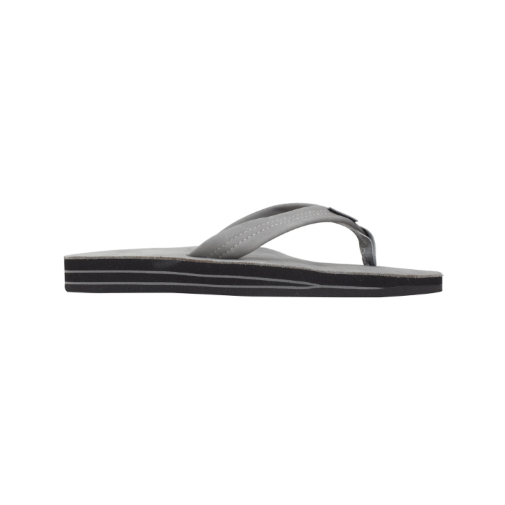 Rainbow Sandals Men's Premier Leather Double Layer Grey Wide Strap Sandal 6