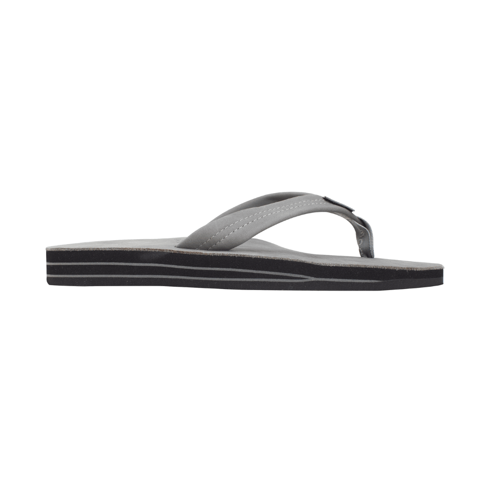 Rainbow Sandals Men's Premier Leather Double Layer Grey Wide Strap Sandal 2
