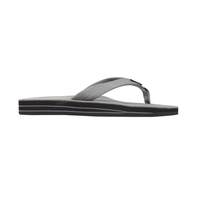 Rainbow Sandals Men's Premier Leather Double Layer Grey Wide Strap Sandal 3