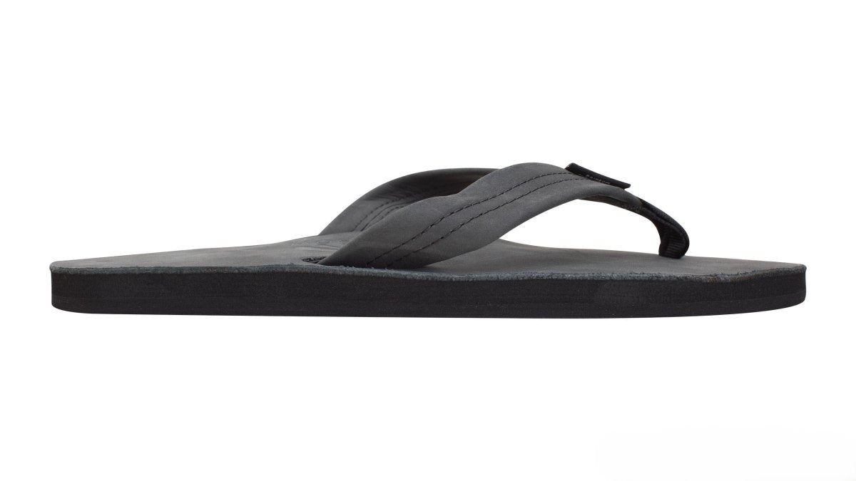 Rainbow Sandals Men's Premier Leather Single Layer Wide Strap Black Flip Flop 2