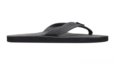 Rainbow Sandals Men's Premier Leather Single Layer Wide Strap Black Flip Flop 2