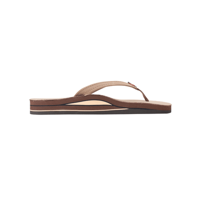 Rainbow Sandals Women's Arch Narrow Strap Double Layers Dark Brown Leather 3
