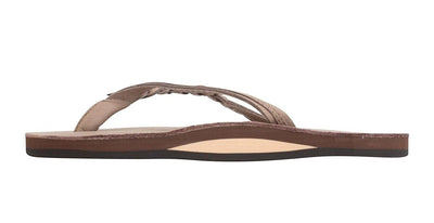Rainbow Sandals Women's Flirty Braidy Single Layer Arch Support Leather Flip Flop - Dark Brown 2