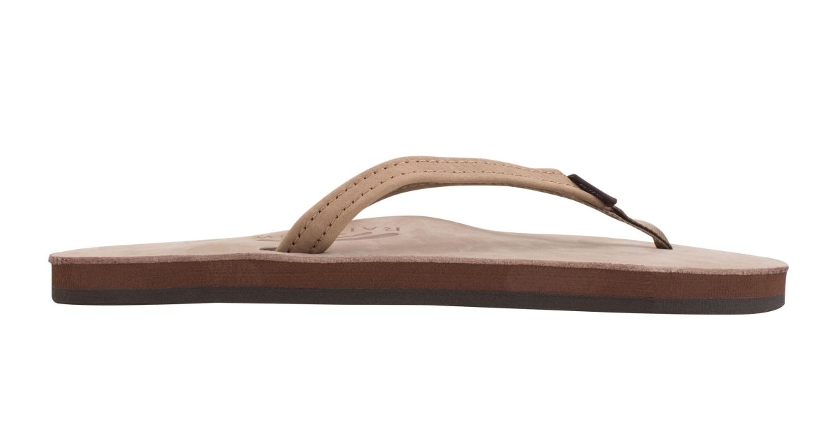 Rainbow Sandals Women's Leather Single Layer Narrow Strap Dark Brown Flip Flop - Women's SandalRainbow Sandals