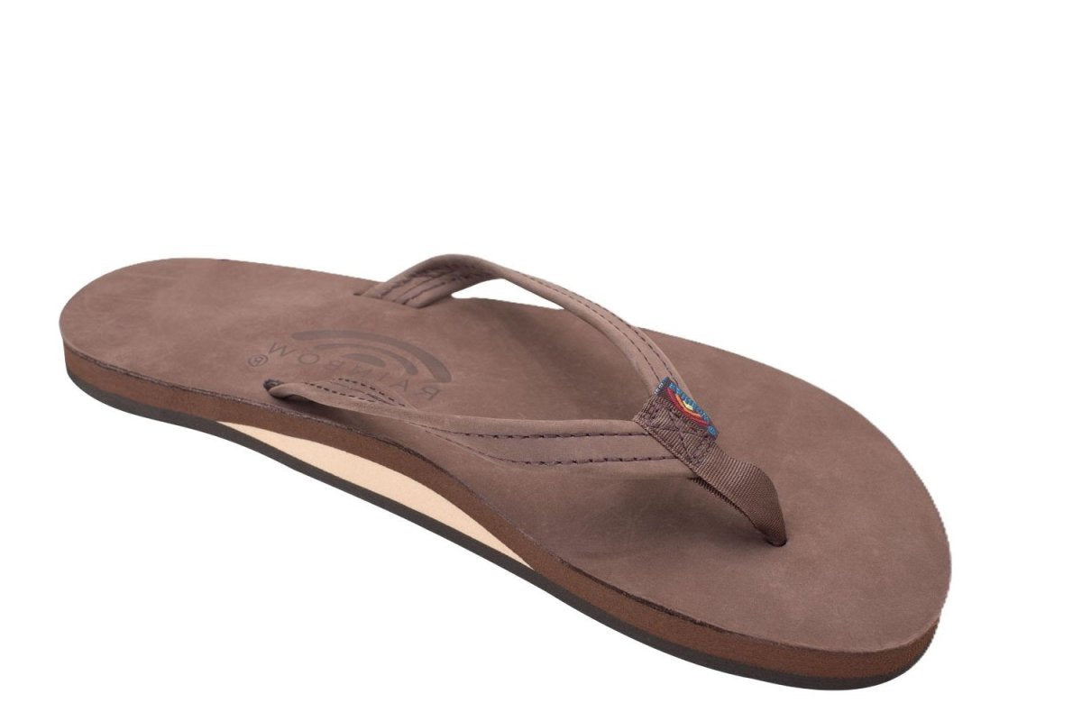 Rainbow Sandals Women's Leather Single Layer Narrow Strap Expresso Flip Flop - Women's SandalRainbow Sandals