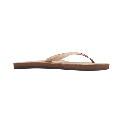 Rainbow Sandals Women's Leather Single Layer Narrow Strap Sierra Brown Flip Flop 3