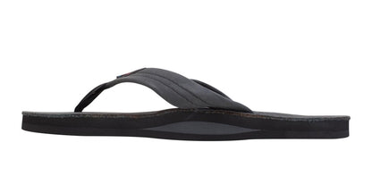 Rainbow Sandals Women's Leather Single Layer Wide Strap Black Flip Flop 3