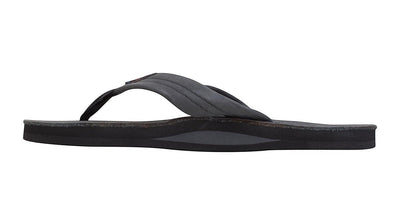 Rainbow Sandals Women's Leather Single Layer Wide Strap Black Flip Flop 2