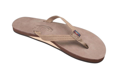 Rainbow Sandals Women's Single Layer Narrow Strap Flip Flop - Dark Brown 7