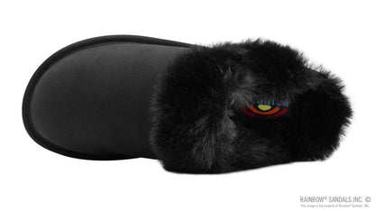 Rainbow Sandals Women's Sunset Snugs Premier Leather Black Slipper 7