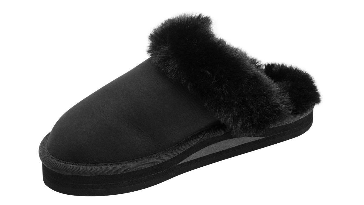 Rainbow Sandals Women's Sunset Snugs Premier Leather Black Slipper 4