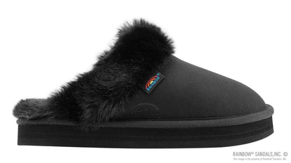 Rainbow Sandals Women's Sunset Snugs Premier Leather Black Slipper 2