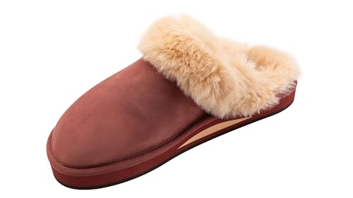 Rainbow Sandals Women's Sunset Snugs Premier Leather Cognac Slipper 9