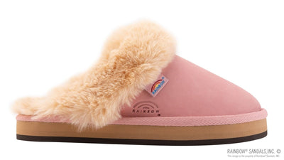 Rainbow Sandals Women's Sunset Snugs Premier Leather Pink Cream Slipper 2