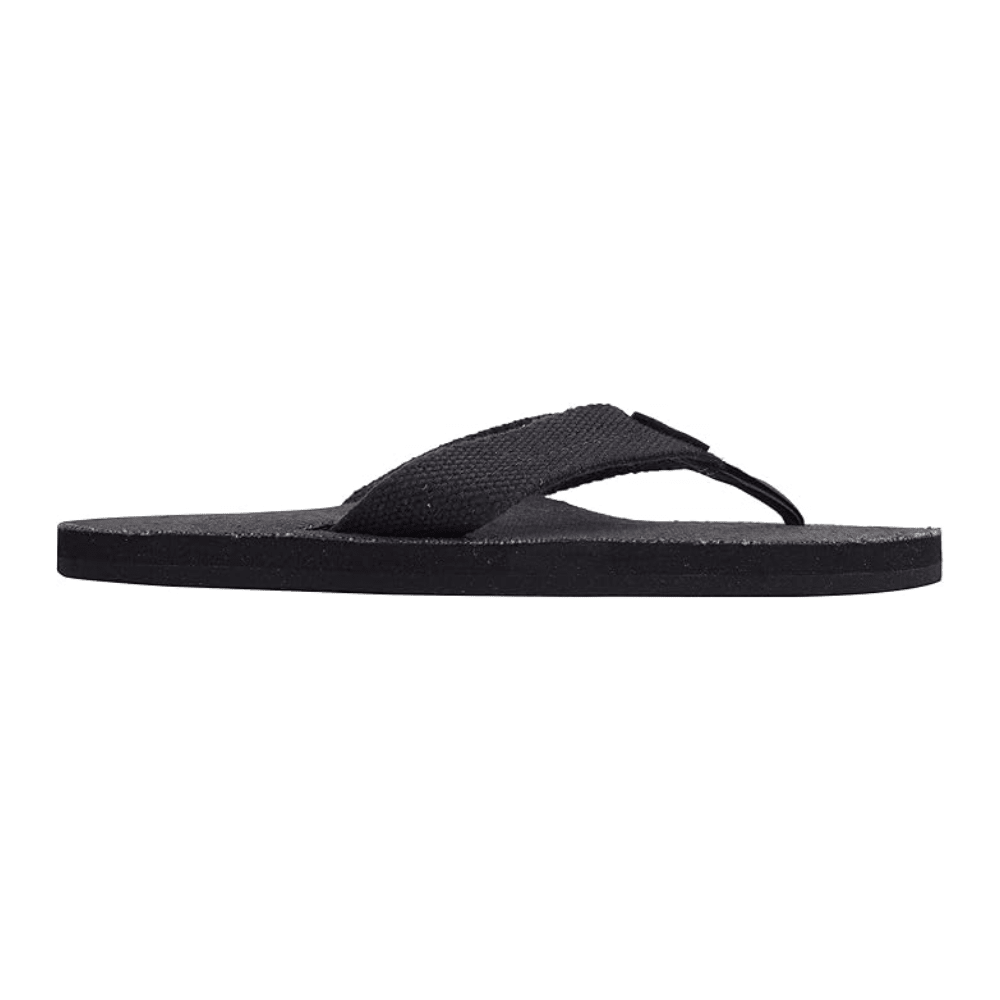 Rainbow Women's Hemp Single Layer Wide Strap 301 AHTS Black Sandals Flip Flops 3