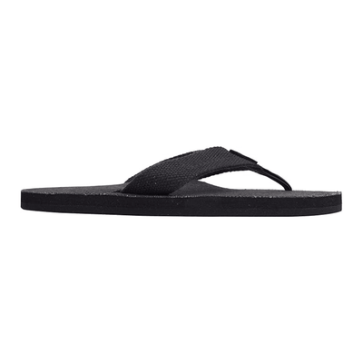 Rainbow Women's Hemp Single Layer Wide Strap 301 AHTS Black Sandals Flip Flops 3