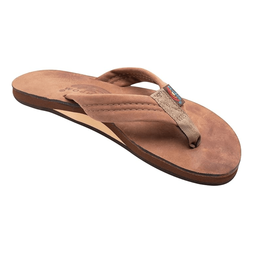 Rainbow Women's Luxury Leather Wide Single Nogales Wood Brown Sandal 2