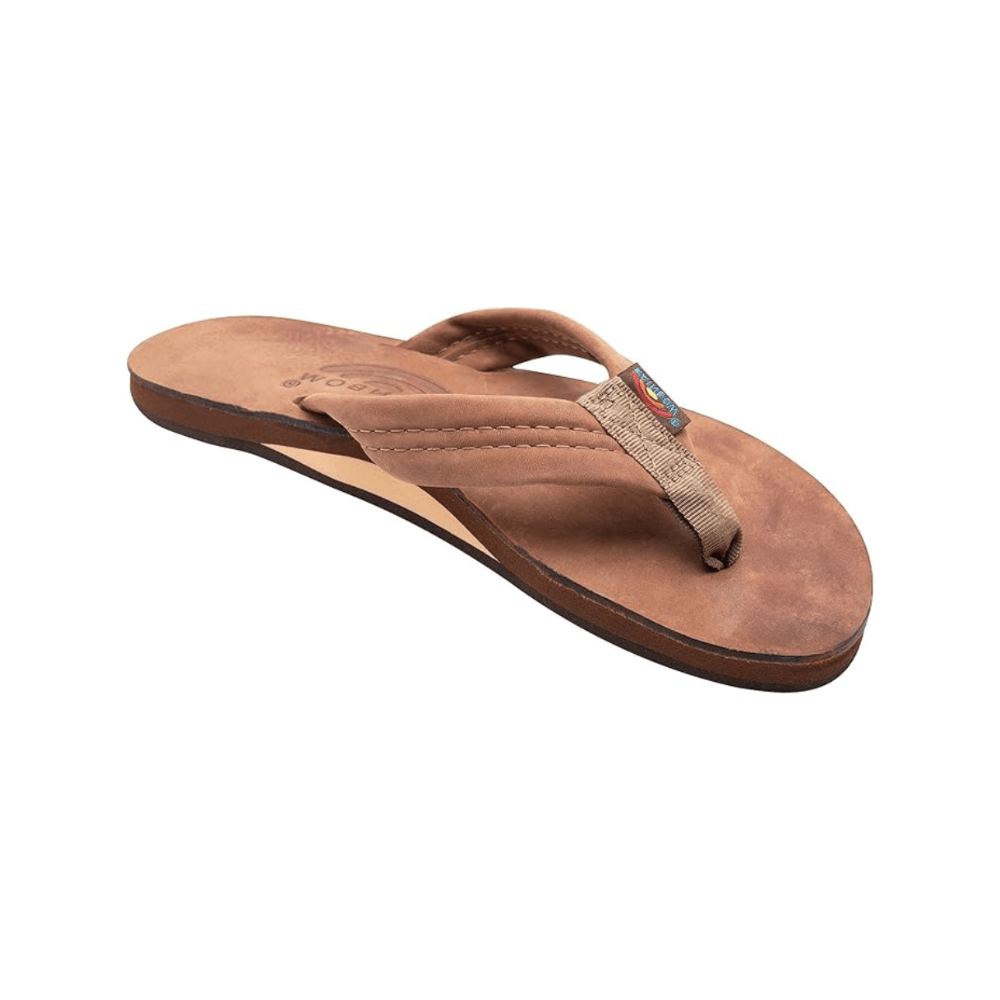 Rainbow Women's Luxury Leather Wide Single Nogales Wood Brown Sandal 1