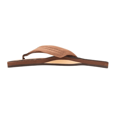Rainbow Women's Luxury Leather Wide Single Nogales Wood Brown Sandal 5