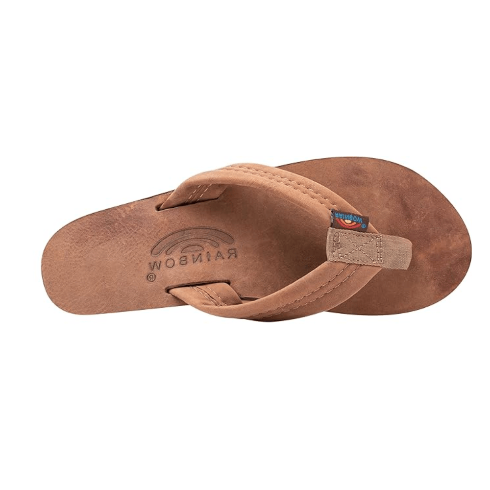 Rainbow Women's Luxury Leather Wide Single Nogales Wood Brown Sandal 3