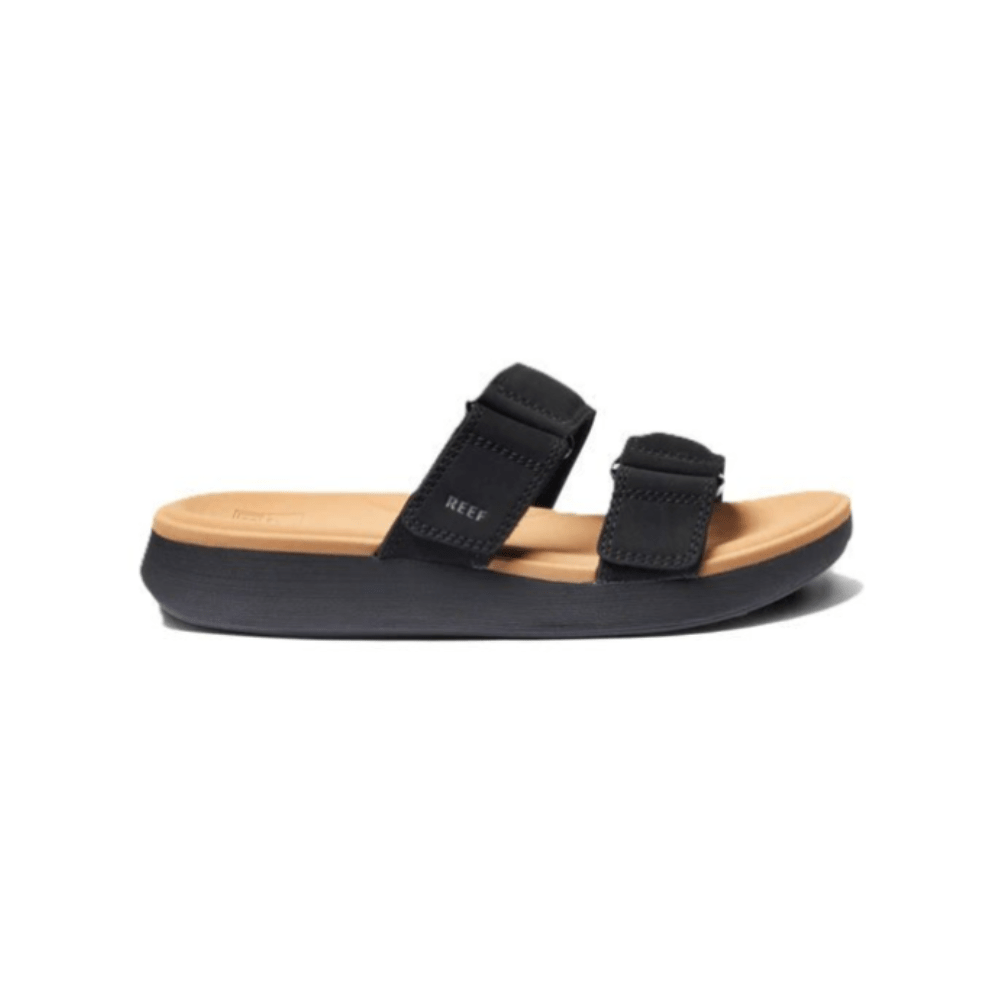Reef Cushion Cloud Black / Tan Women's Platform Slide Sandal 1