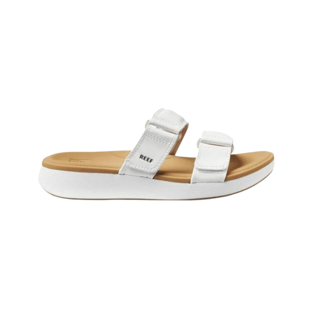 Reef Cushion Cloud White / Tan Women's Platform Slide Sandal 1