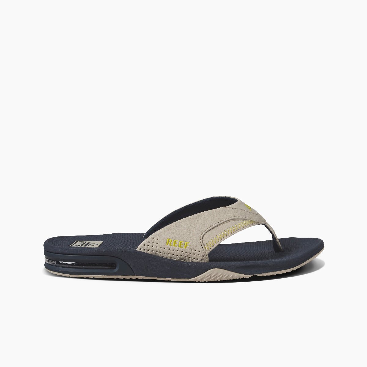 Reef Fanning Navy / Oak / Lime Flip Flop Men's Sandal with Bottle Opener - Men's SandalReef