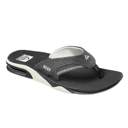 Reef Fanning Raven / White ( Dark Gray) Flip Flop Men's Sandal With Bottle Opener - Men's SandalReef