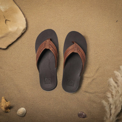 Reef Leather Ortho - Bounce Coast Brown Men's Flip - Flop Sandal 2