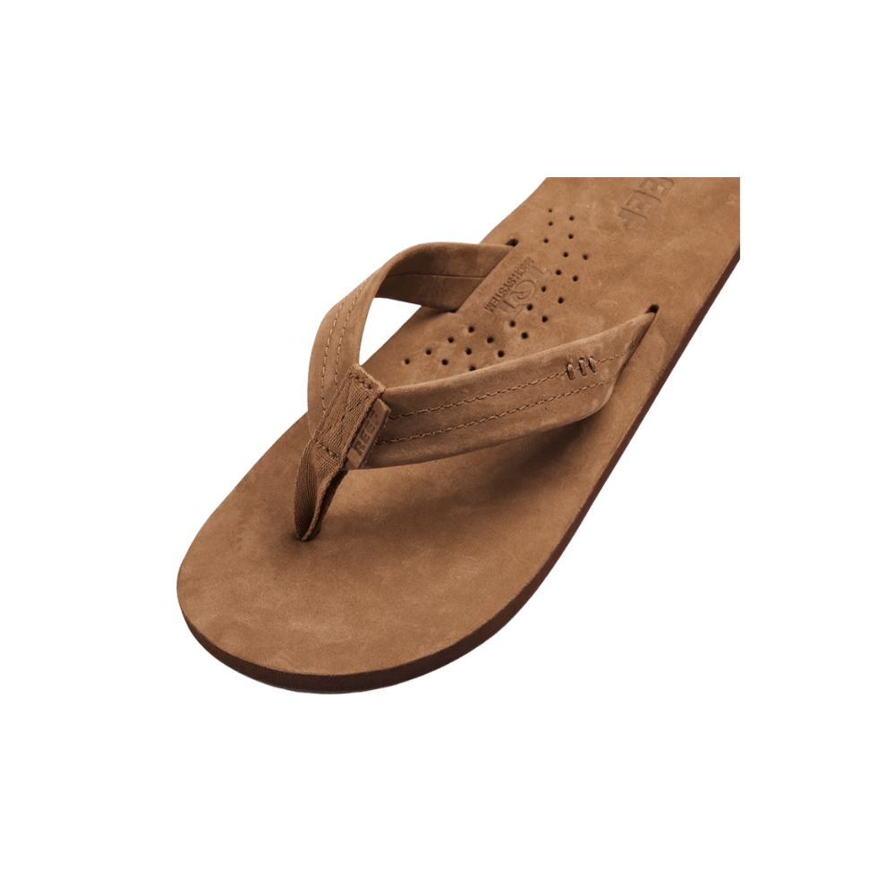 REEF Men’s Draftsmen Full Grain Leather Flip-Flops – Classic Brown 6