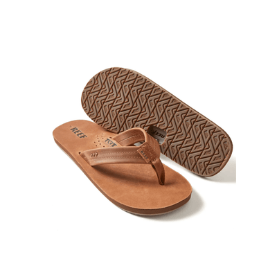 REEF Men’s Draftsmen Full Grain Leather Flip-Flops – Classic Brown 3