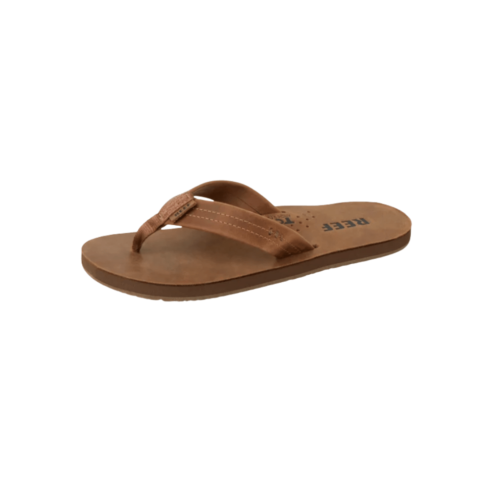 REEF Men’s Draftsmen Leather Flip-Flops – Bronze Brown 6