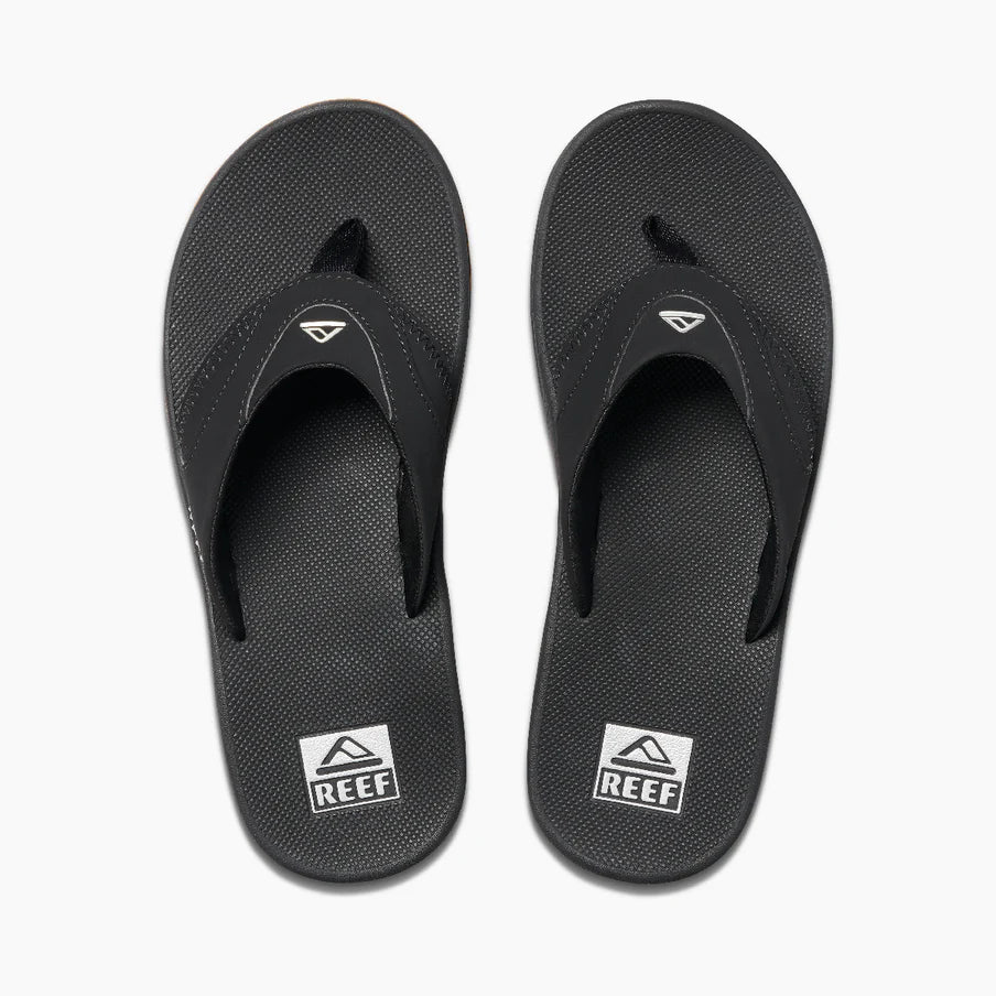 Reef Men's Fanning Bottle Opener Black / Silver Flip Flop Sandal - Men's SandalReef