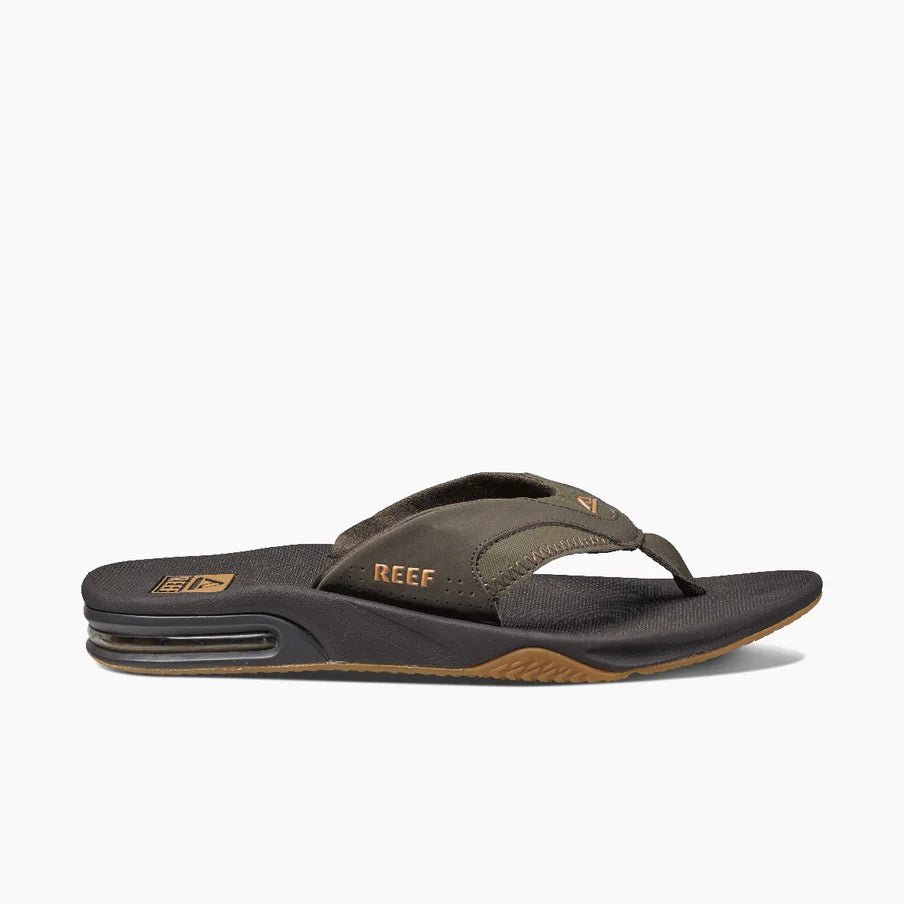 Reef Men's Fanning Bottle Opener Brown/Gum Flip Flop Sandal - Men's SandalReef