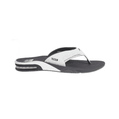 Reef Men's Fanning Bottle Opener Flip Flop Thong Sandal - Grey / White 1