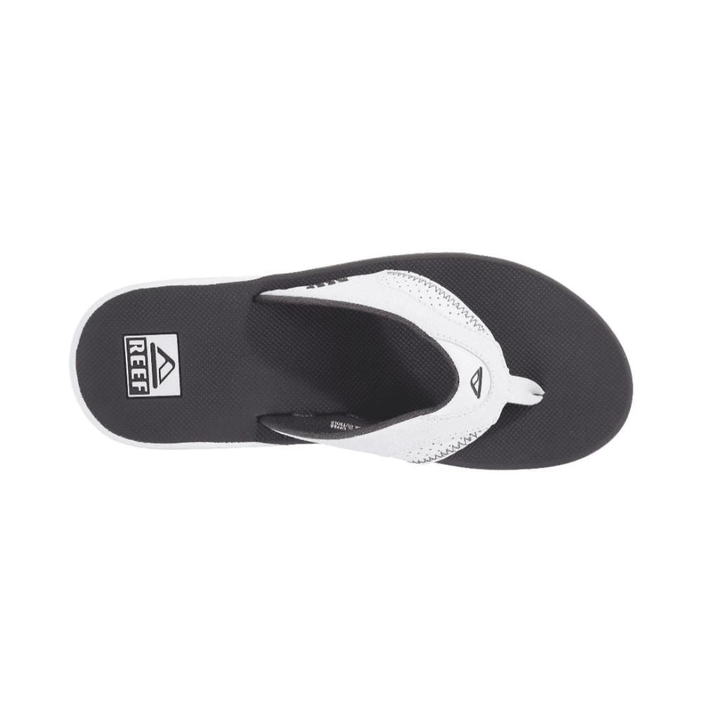 Reef Men's Fanning Bottle Opener Flip Flop Thong Sandal - Grey / White 3