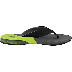 Reef Men's Fanning Bottle Opener Gray / Lime low Flip Flop Sandal - Men's SandalReef