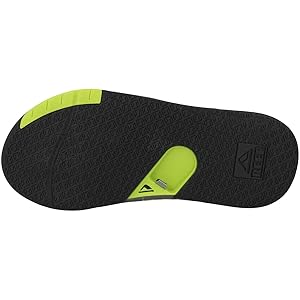 Reef Men's Fanning Bottle Opener Gray / Lime low Flip Flop Sandal - Men's SandalReef