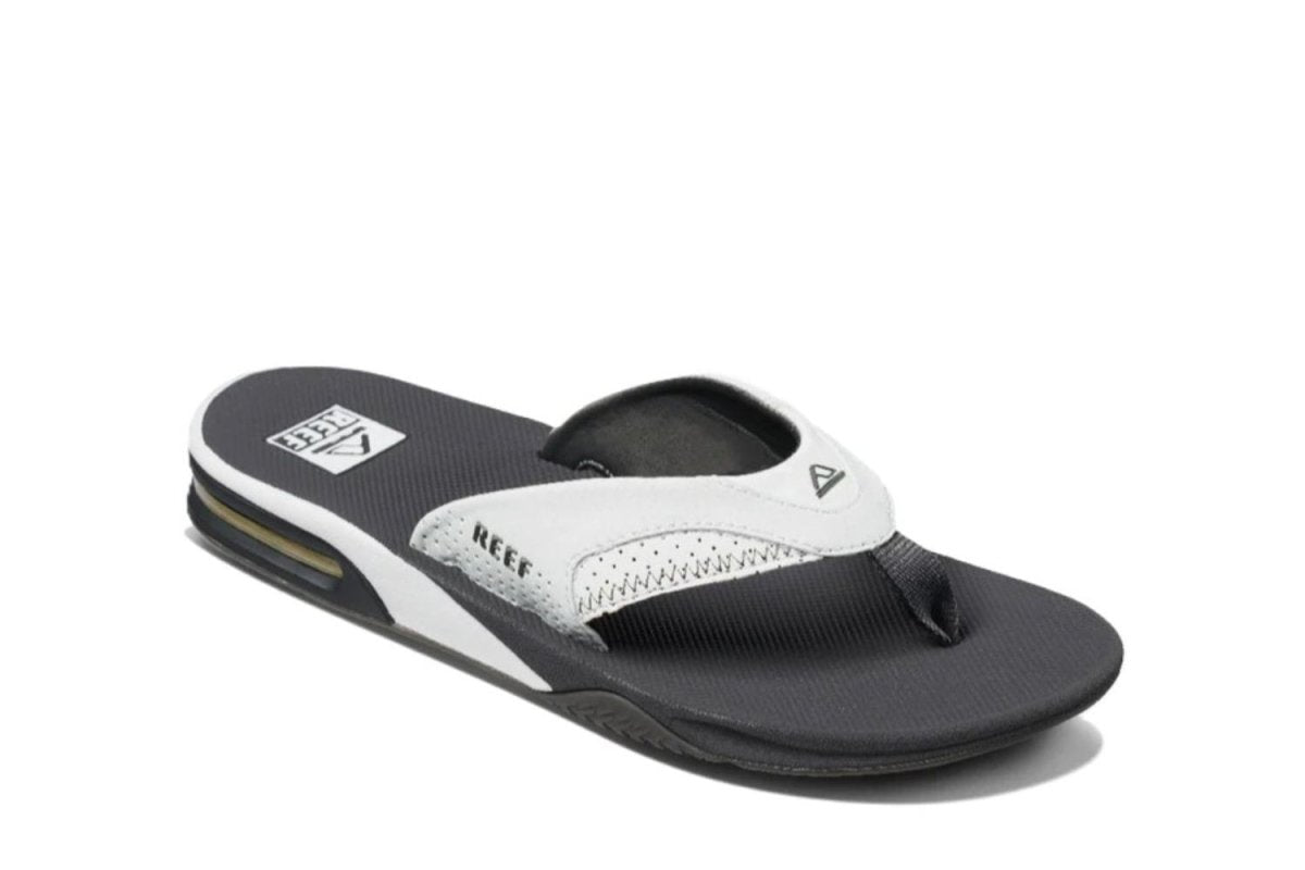 Reef Men's Fanning Bottle Opener Grey/White Flip Flop Sandal - Men's SandalReef